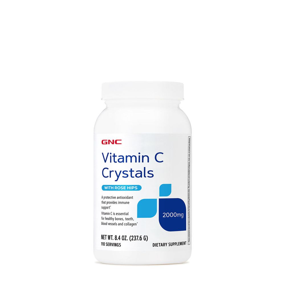 GNC Vitamin C Crystals with Rose Hips 2000 Mg 8.4 Oz (110 Servings